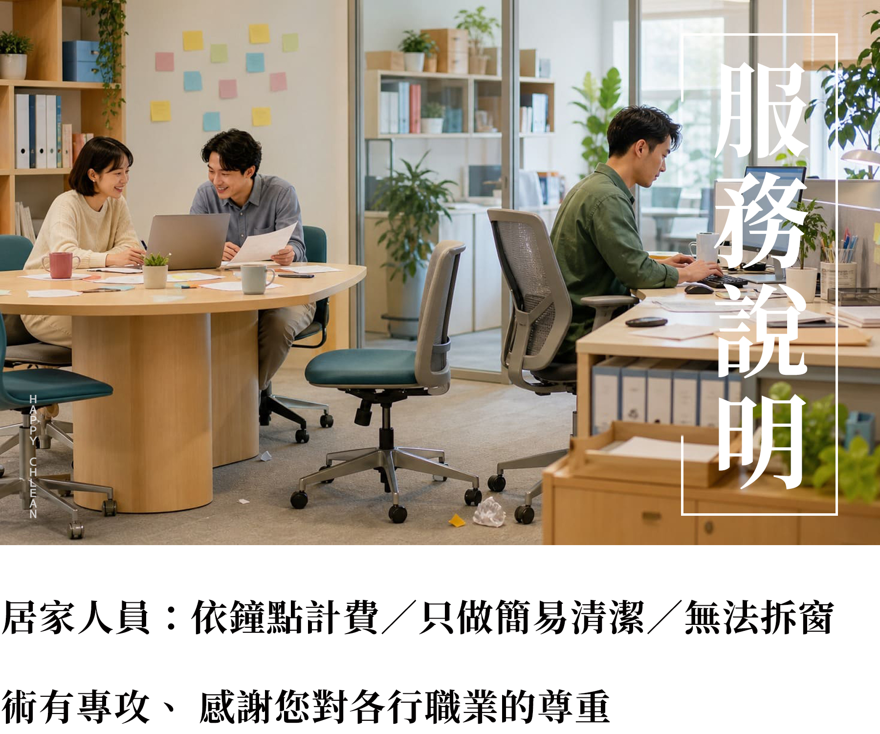 辦公室清潔服務說明圖