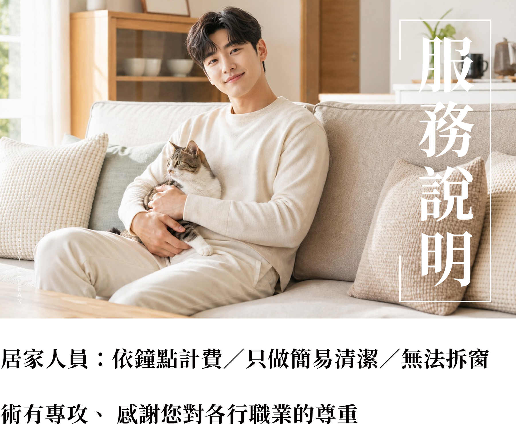 沙發乾式除塵蟎服務說明圖