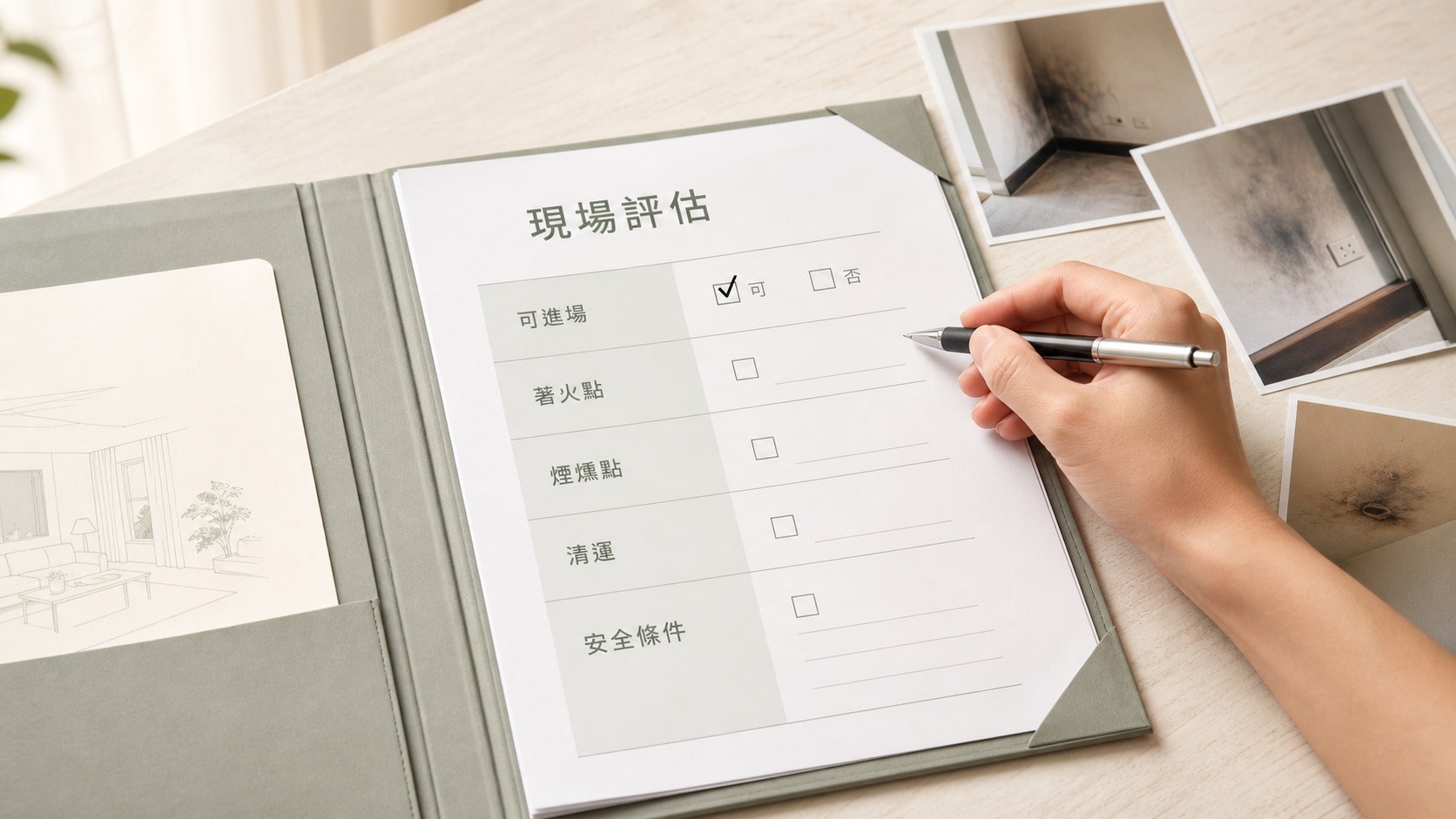 嘉義火災後清潔可評估著火點煙燻點與清運範圍