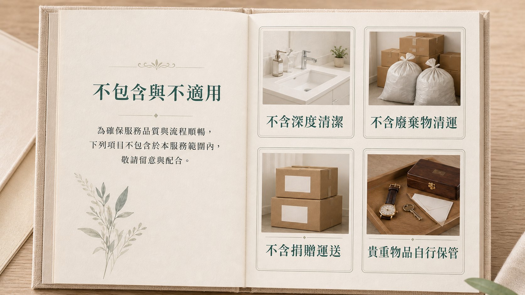 遺物整理一般整理服務範圍提醒