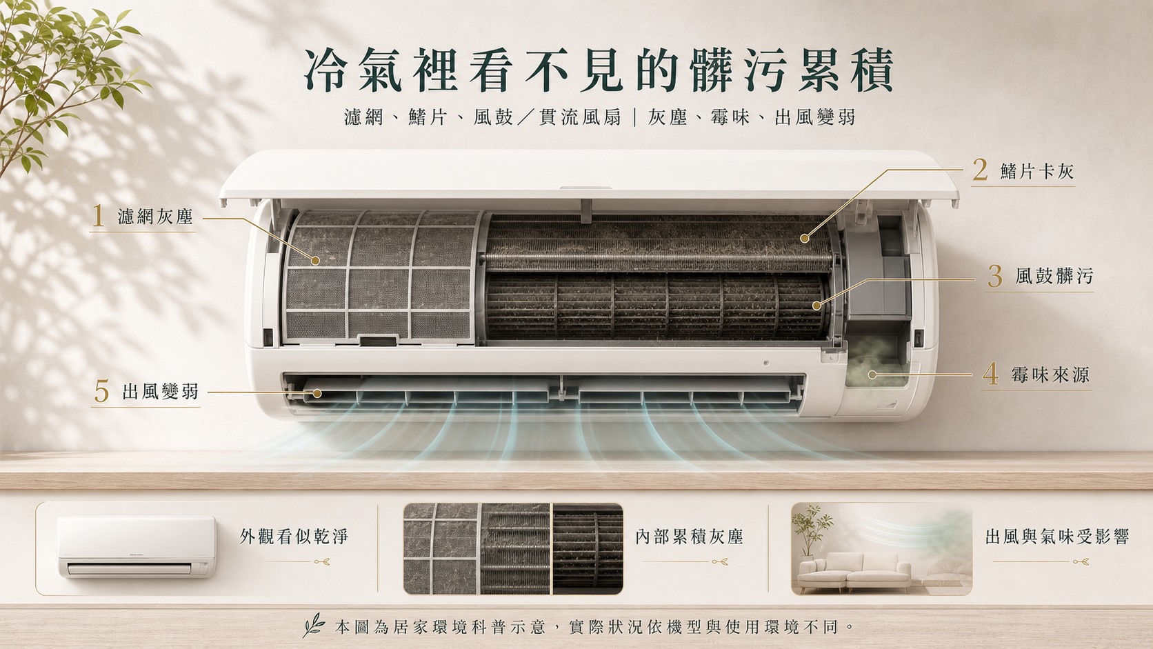 分離式冷氣清洗可改善灰塵霉味與出風狀況