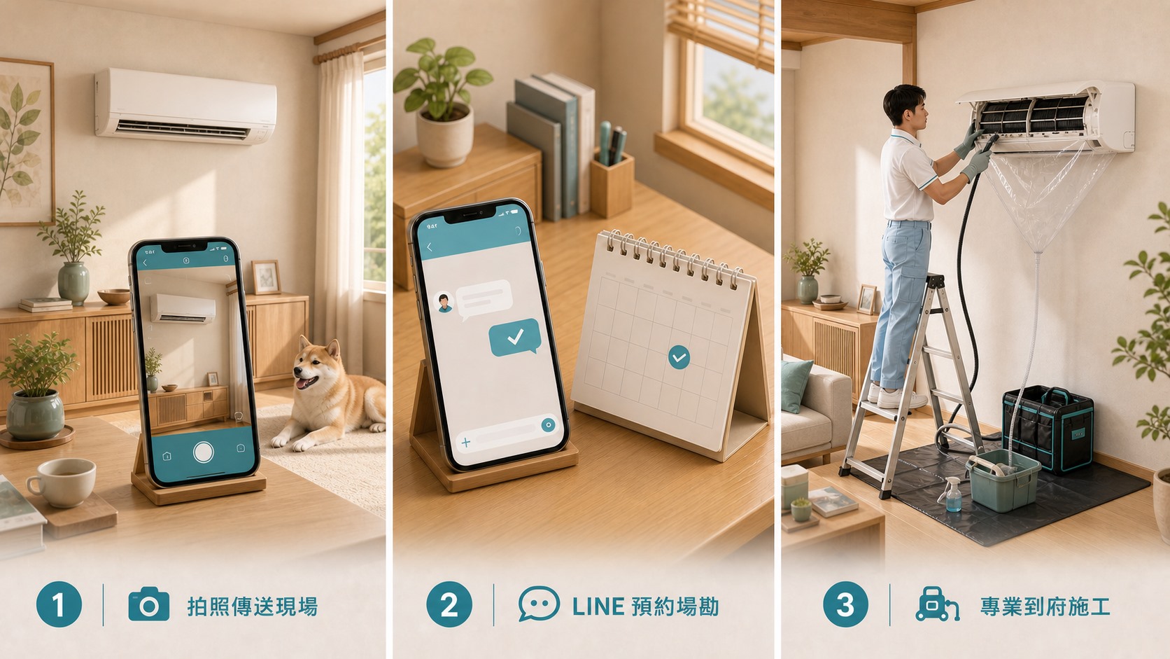 分離式冷氣清洗預約流程圖