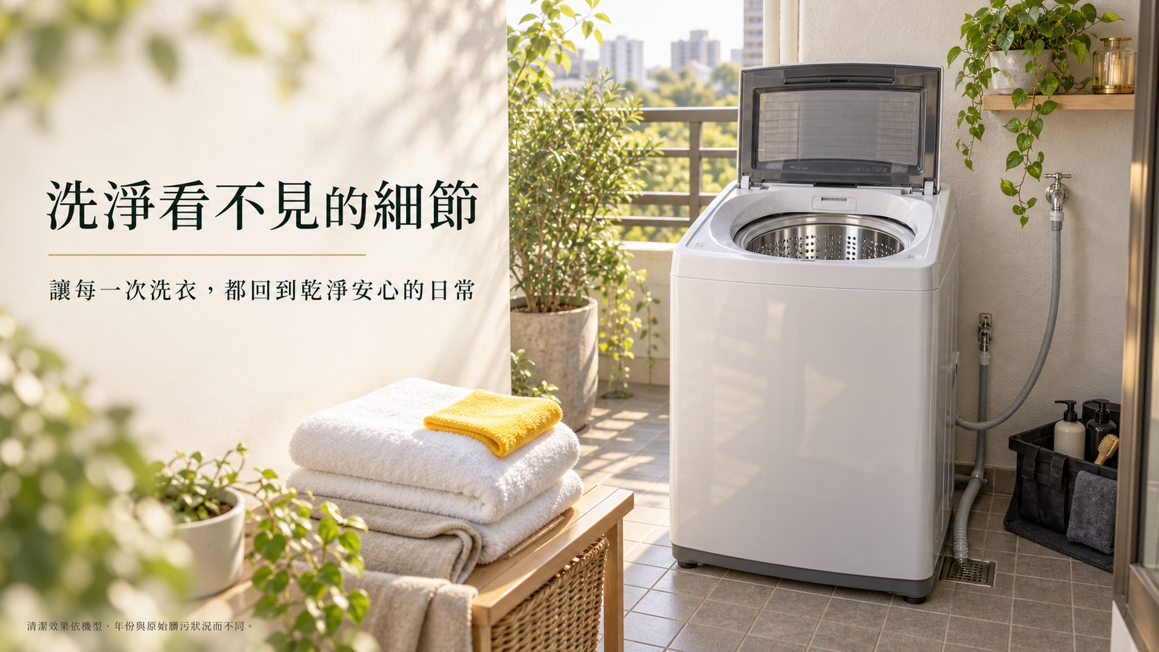 直立式洗衣機清潔後讓衣物回到乾淨安心感的總結圖