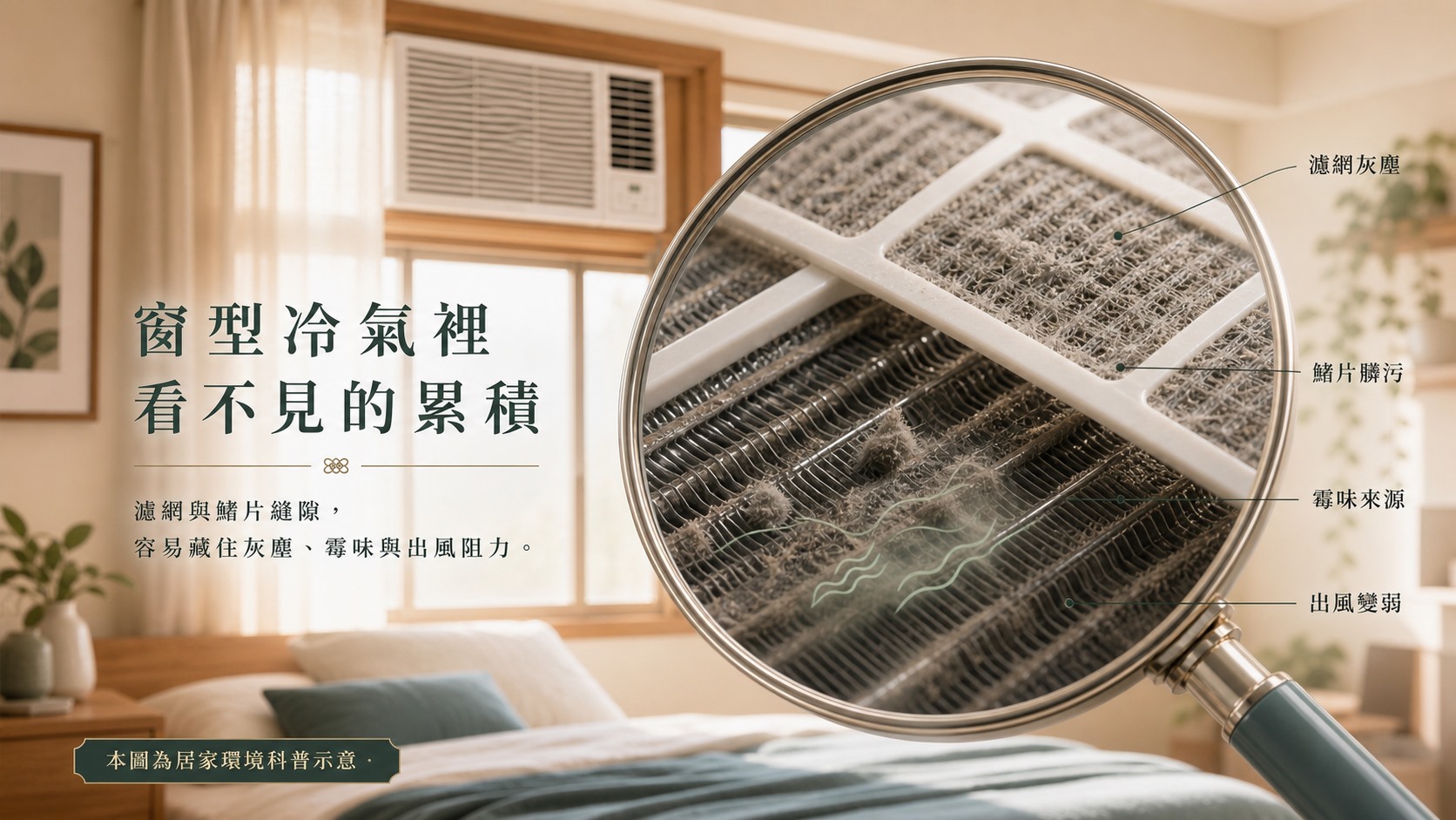 窗型冷氣清洗可改善灰塵霉味與出風狀況