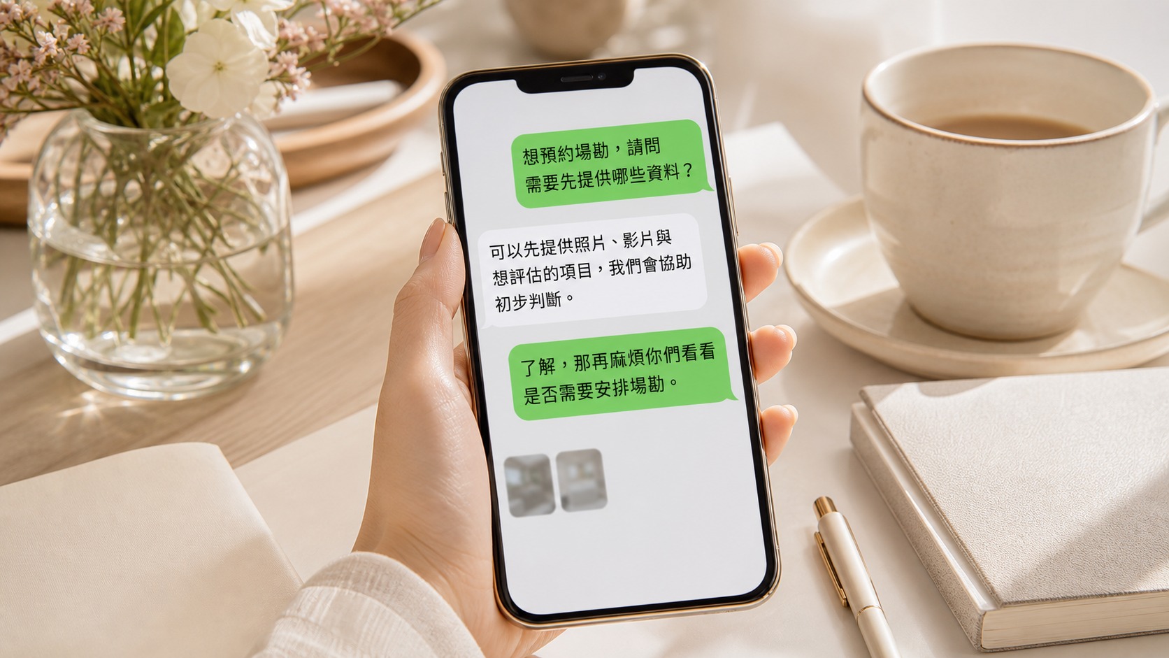 場勘前可先準備照片影片與現場需求重點
