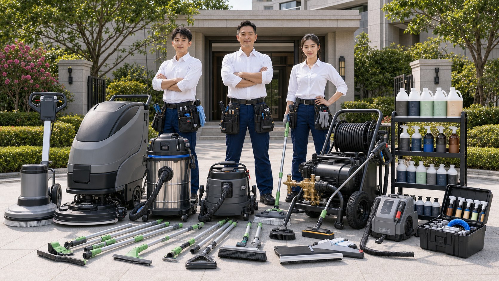 師傅深度清潔流程說明主視覺，清潔師傅評估室內浴室、廚房與重點髒污區域