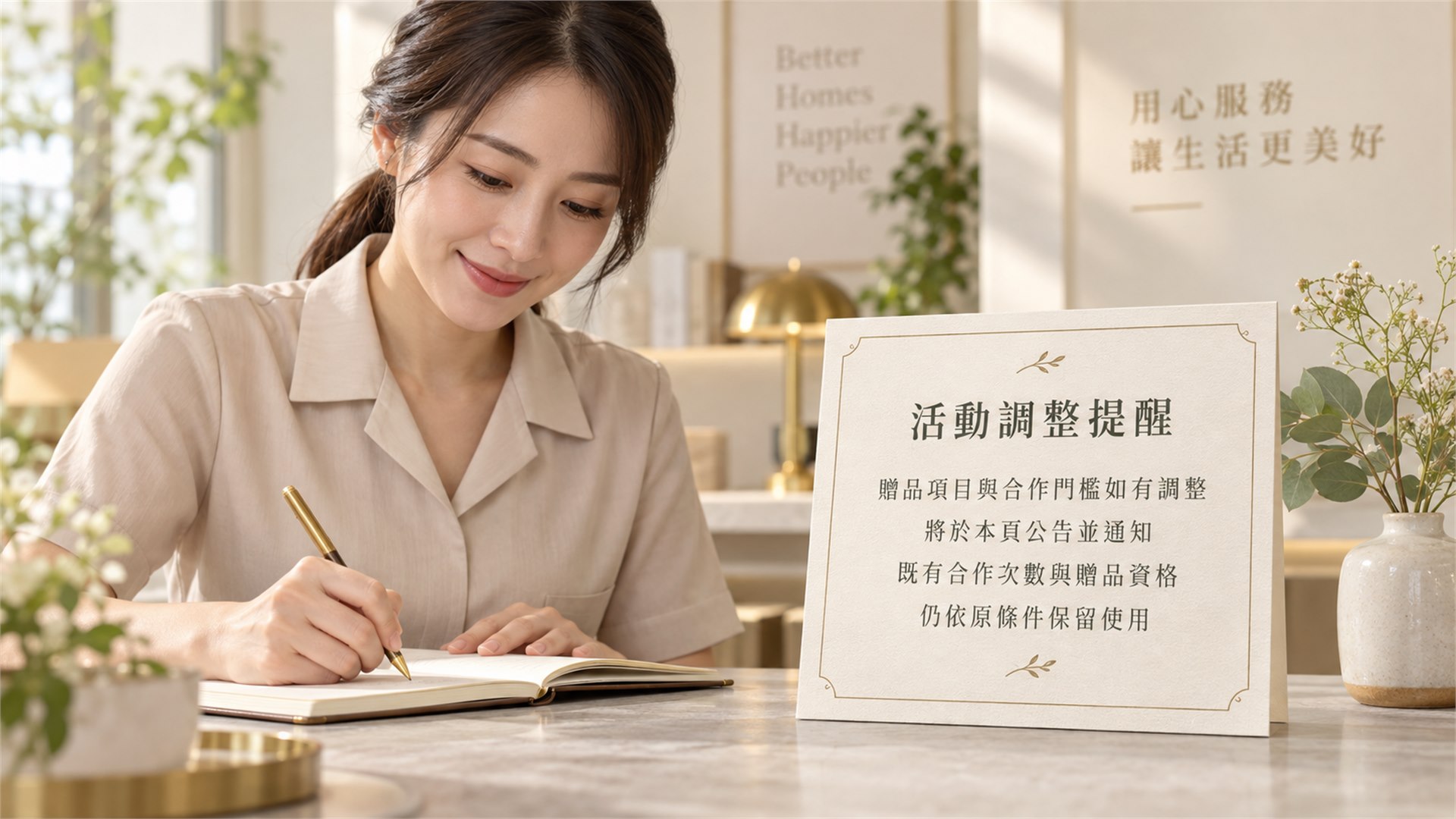 客服人員以活動調整提醒卡說明贈品資格保留原則
