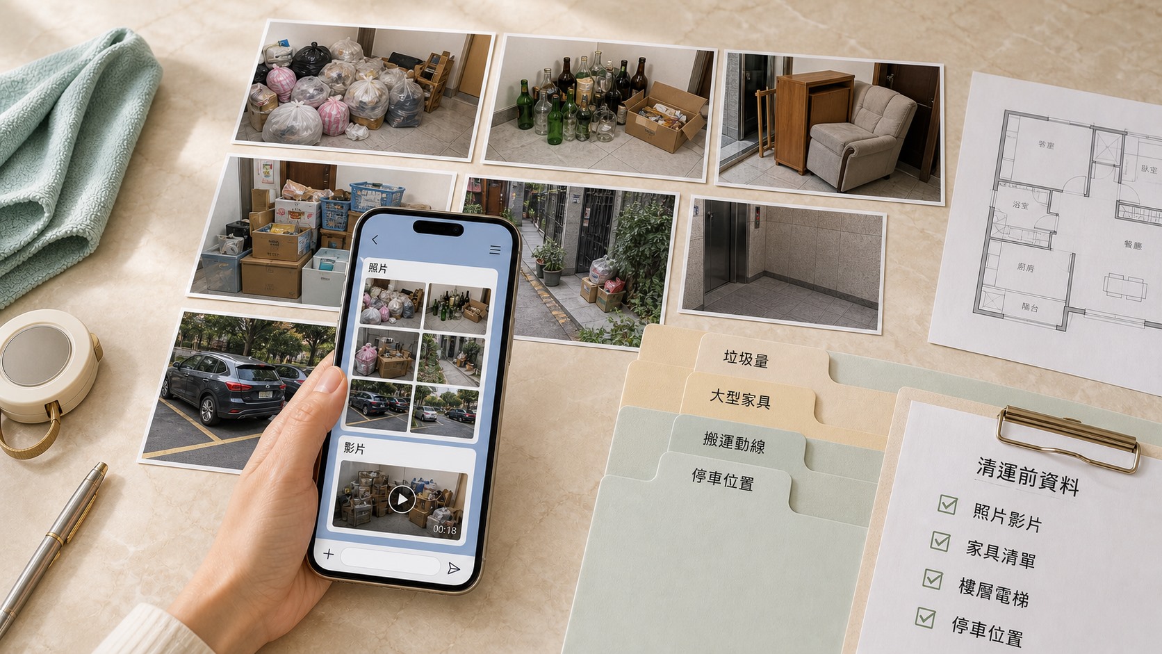客戶用 LINE 傳送家庭垃圾現場照片與影片，協助安排到府場勘