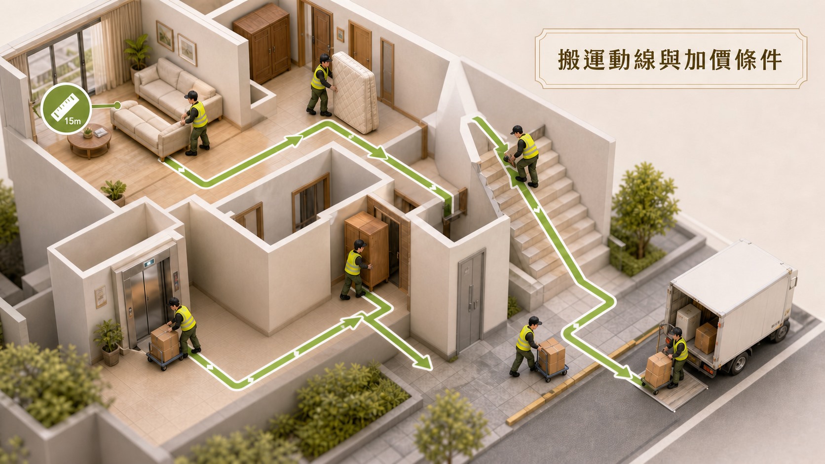 客戶用 LINE 傳送收納整理與清運現場照片影片，協助客服判斷是否可線上估價