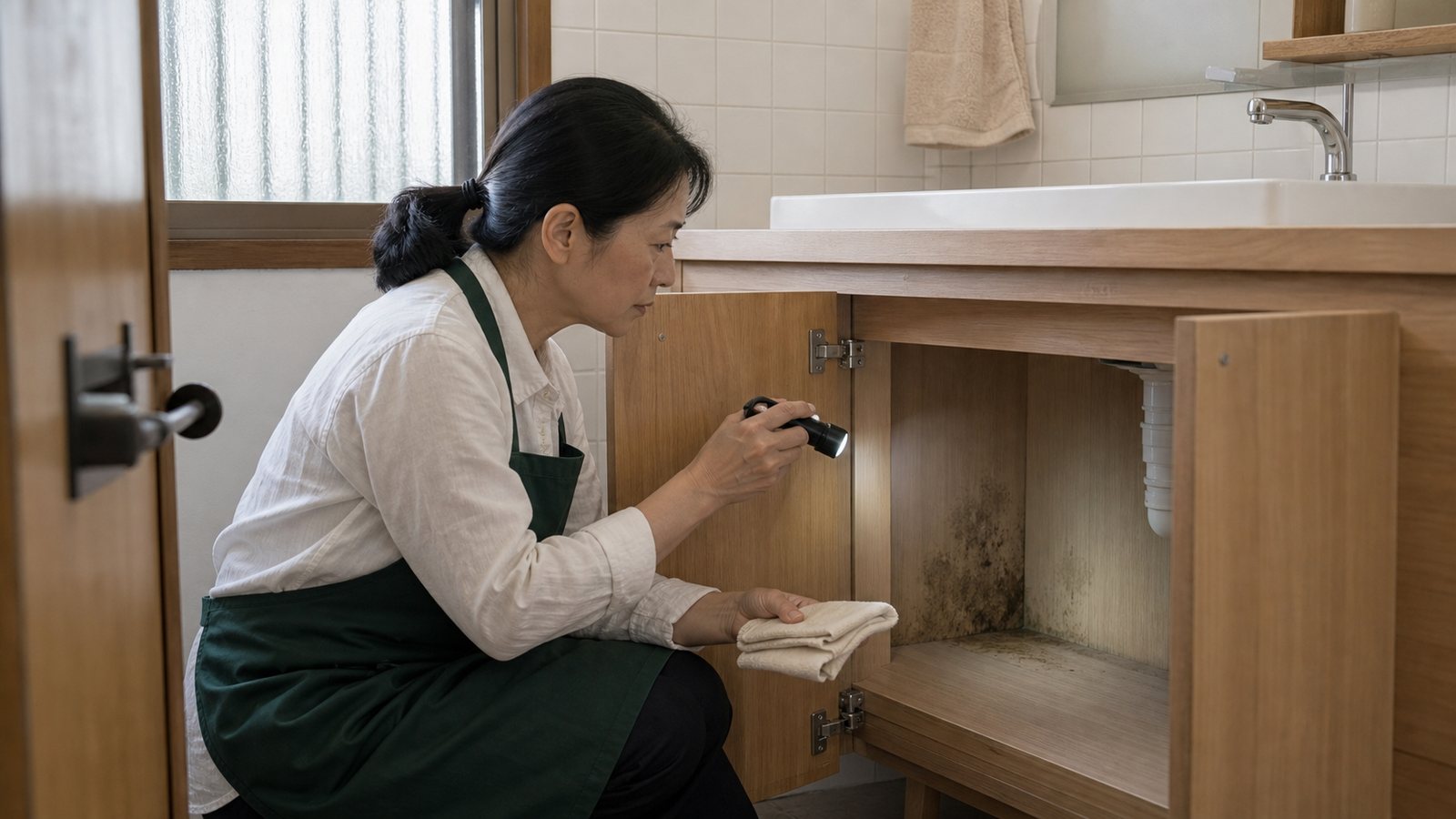 浴室木家具防潮與浴室櫃防水維護的居家示意圖 浴室木家具防潮與浴室櫃防水維護的居家示意圖
