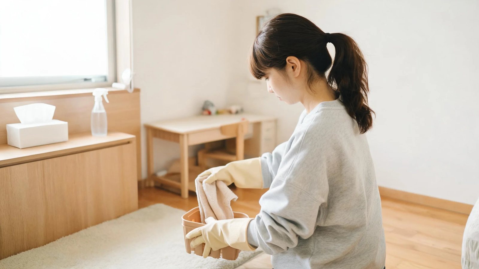 兒童房整理後的清爽睡眠區