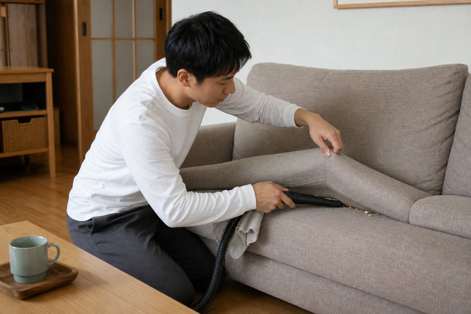 布沙發清潔與布藝沙發保養吸塵污漬處理的居家維護示意圖 布沙發清潔與布藝沙發保養吸塵污漬處理的居家維護示意圖