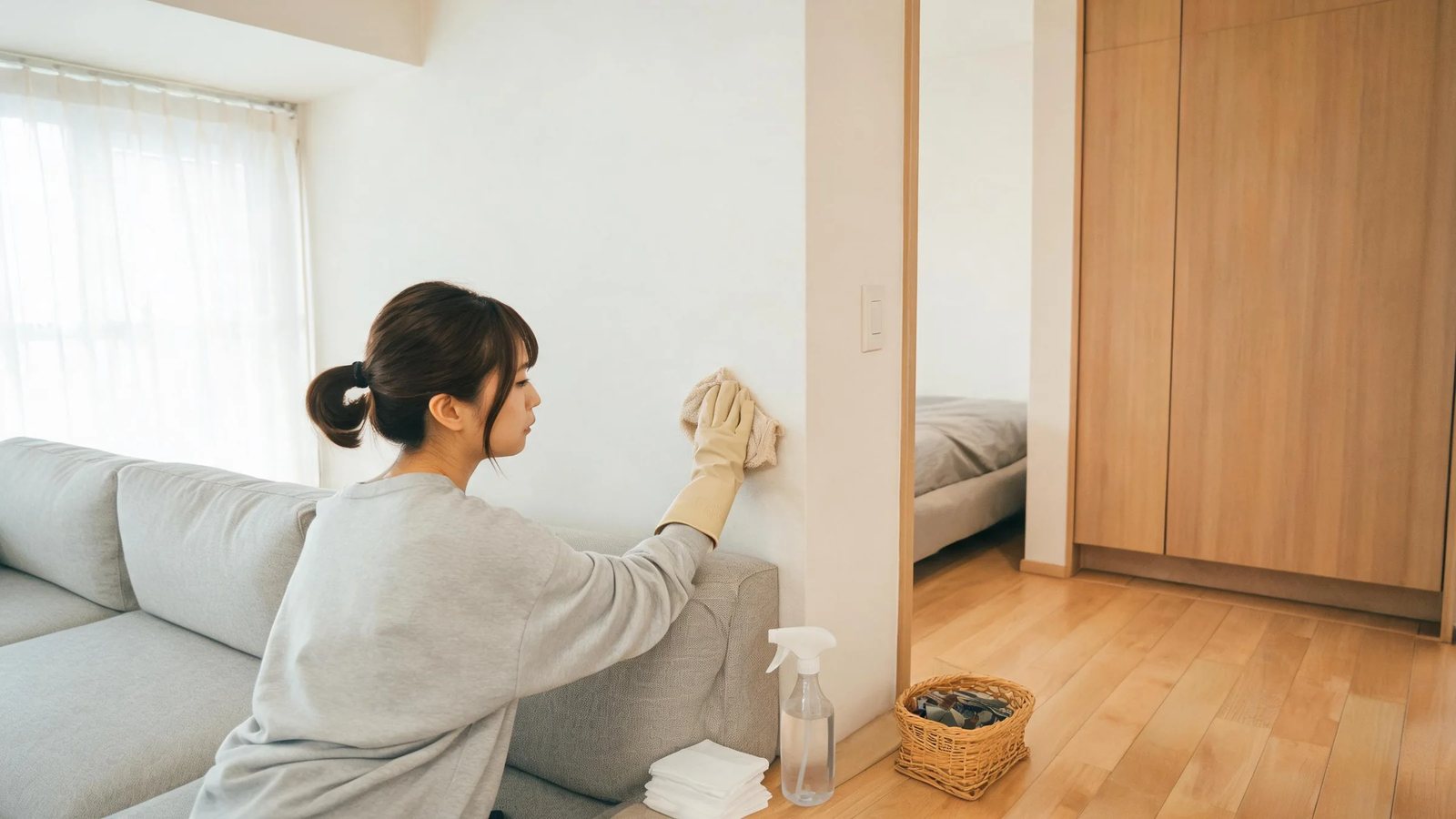 客廳家具底部與牆角除霉清潔