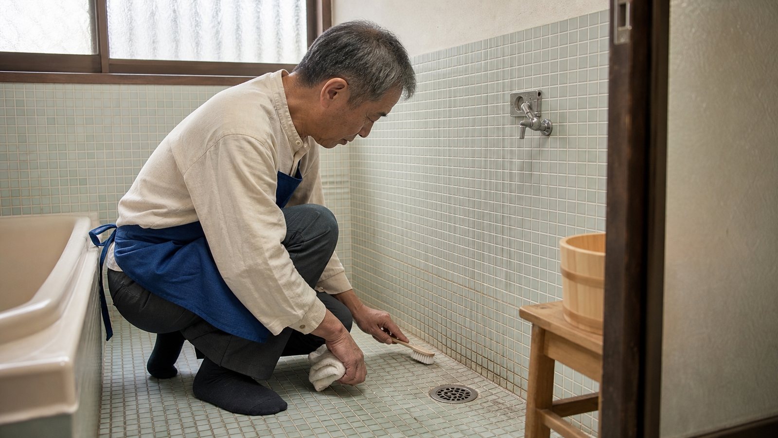 馬賽克漂亮但縫隙多,排水孔和牆角最容易先發黑 馬賽克漂亮但縫隙多,排水孔和牆角最容易先發黑