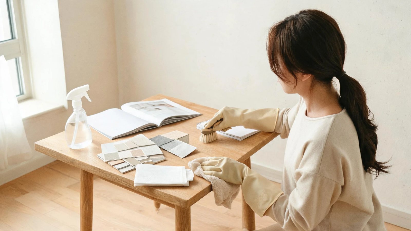白色家具日曬泛黃與外部清潔