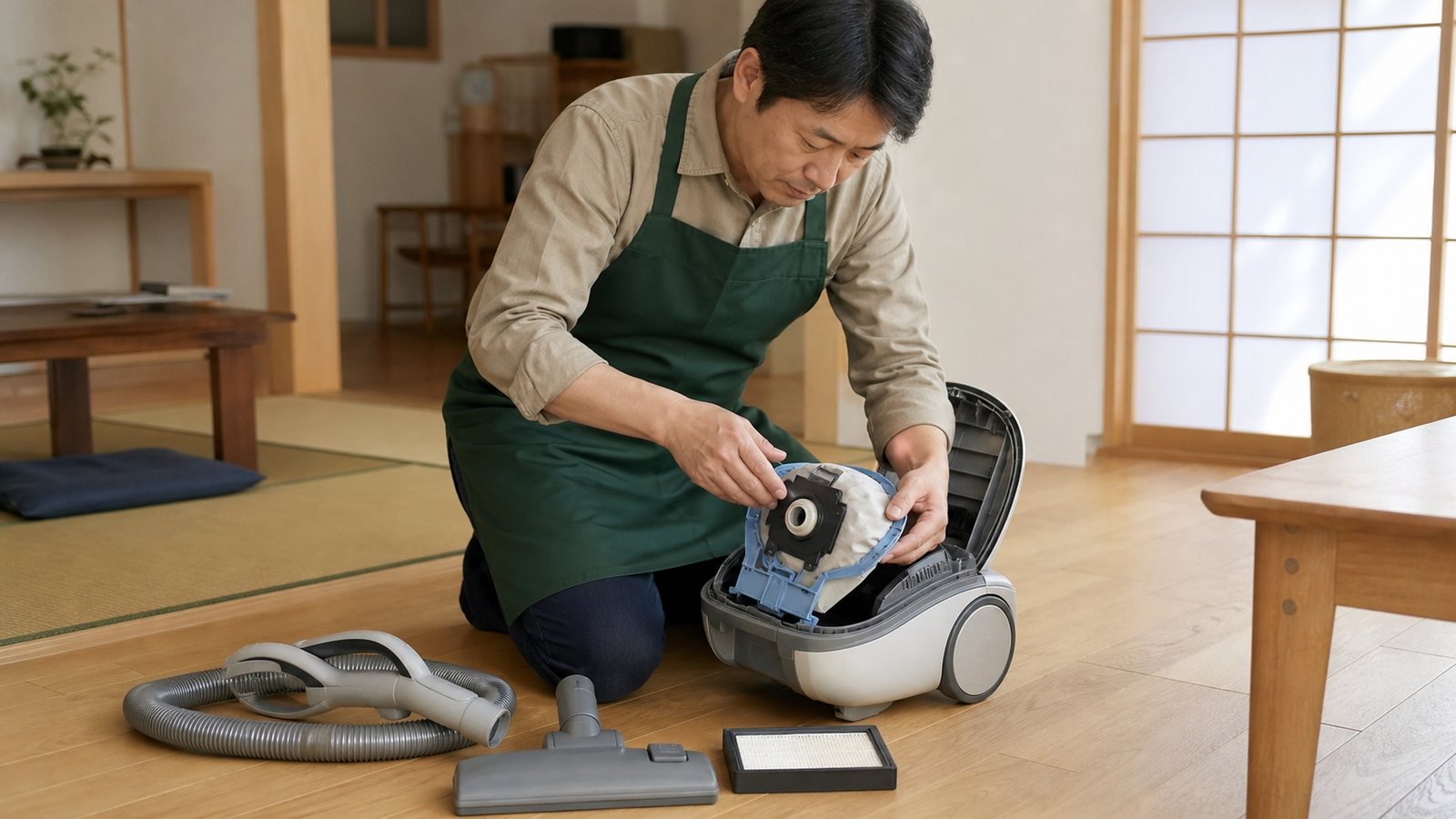 集塵袋、濾網、吸頭和軟管要分段檢查,不要只看外殼乾不乾淨