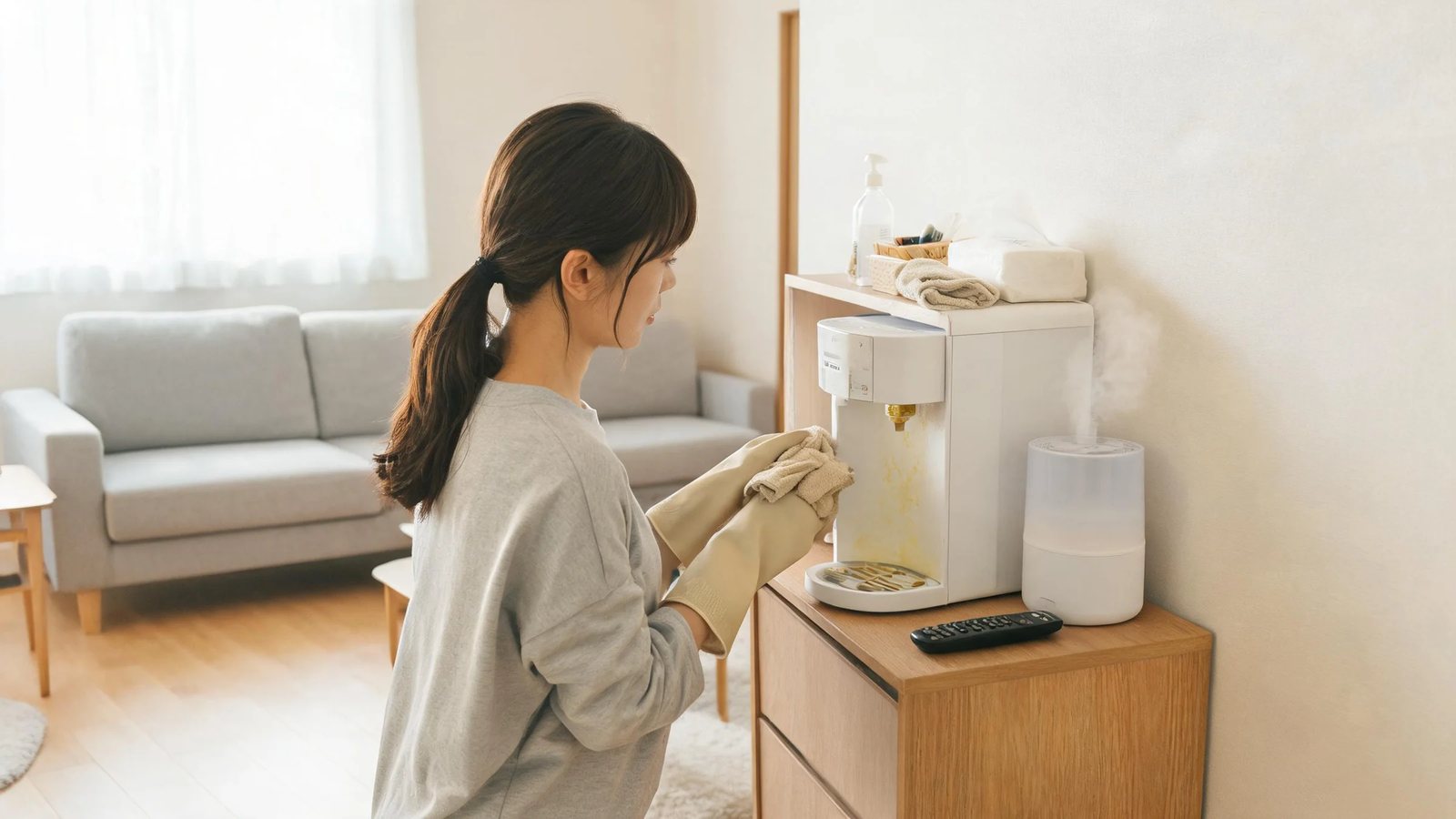 飲水機接水盤與出水口清潔