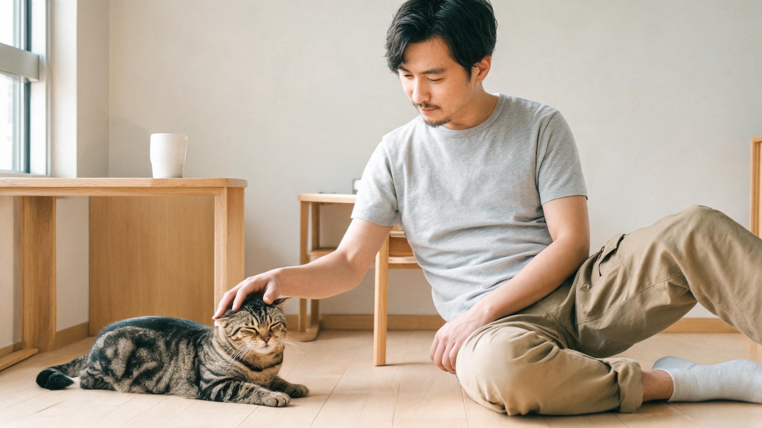 固定練習位置讓毛孩理解生活規則，呼應「貓咪坐下訓練」主題