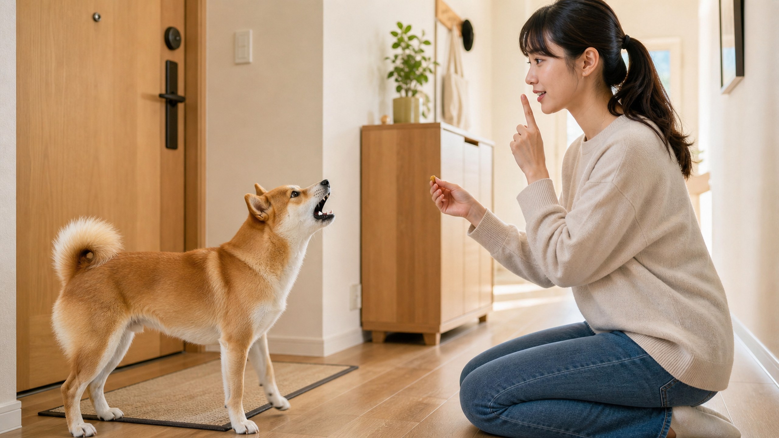 清晨家中毛孩靠近主人腳邊的生活畫面，呼應「狗狗壞習慣原因」主題