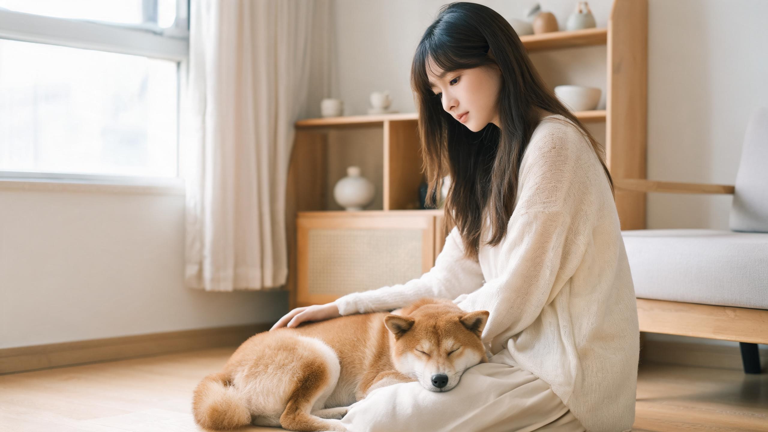 清晨家中毛孩靠近主人腳邊的生活畫面，呼應「狗狗行為介入」主題