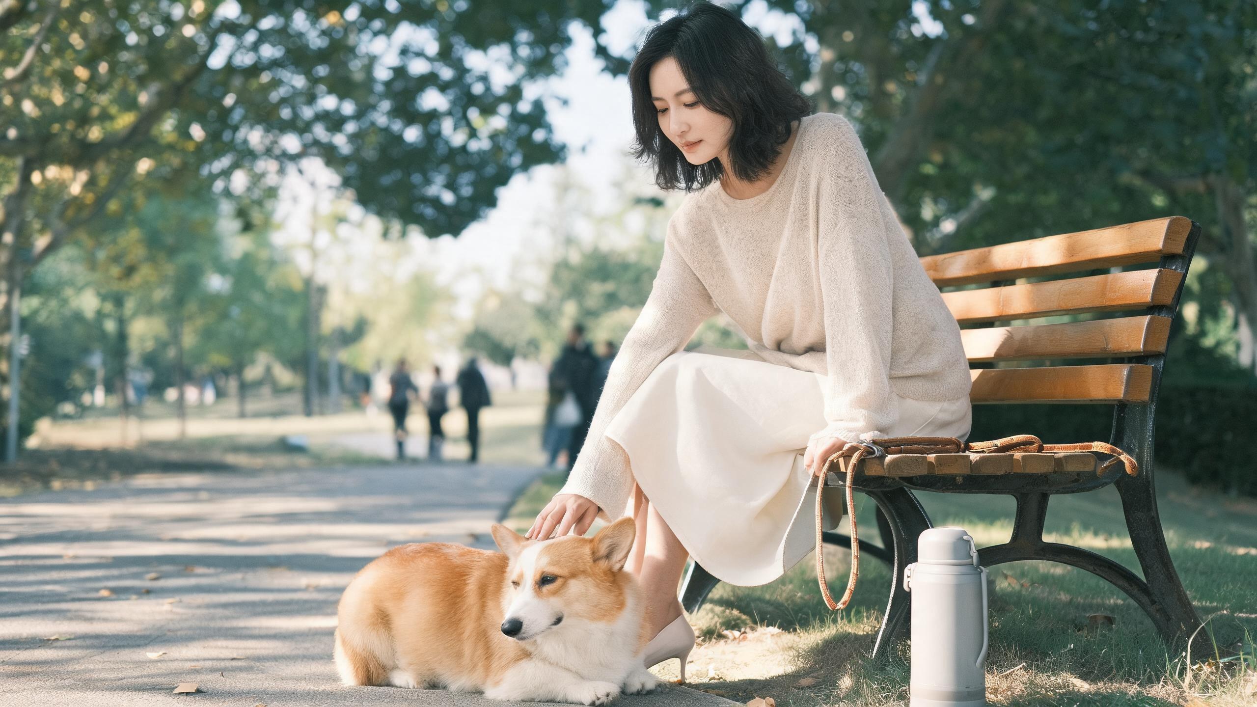 主人用溫和姿勢引導毛孩的居家情境，呼應「飼主責任」主題