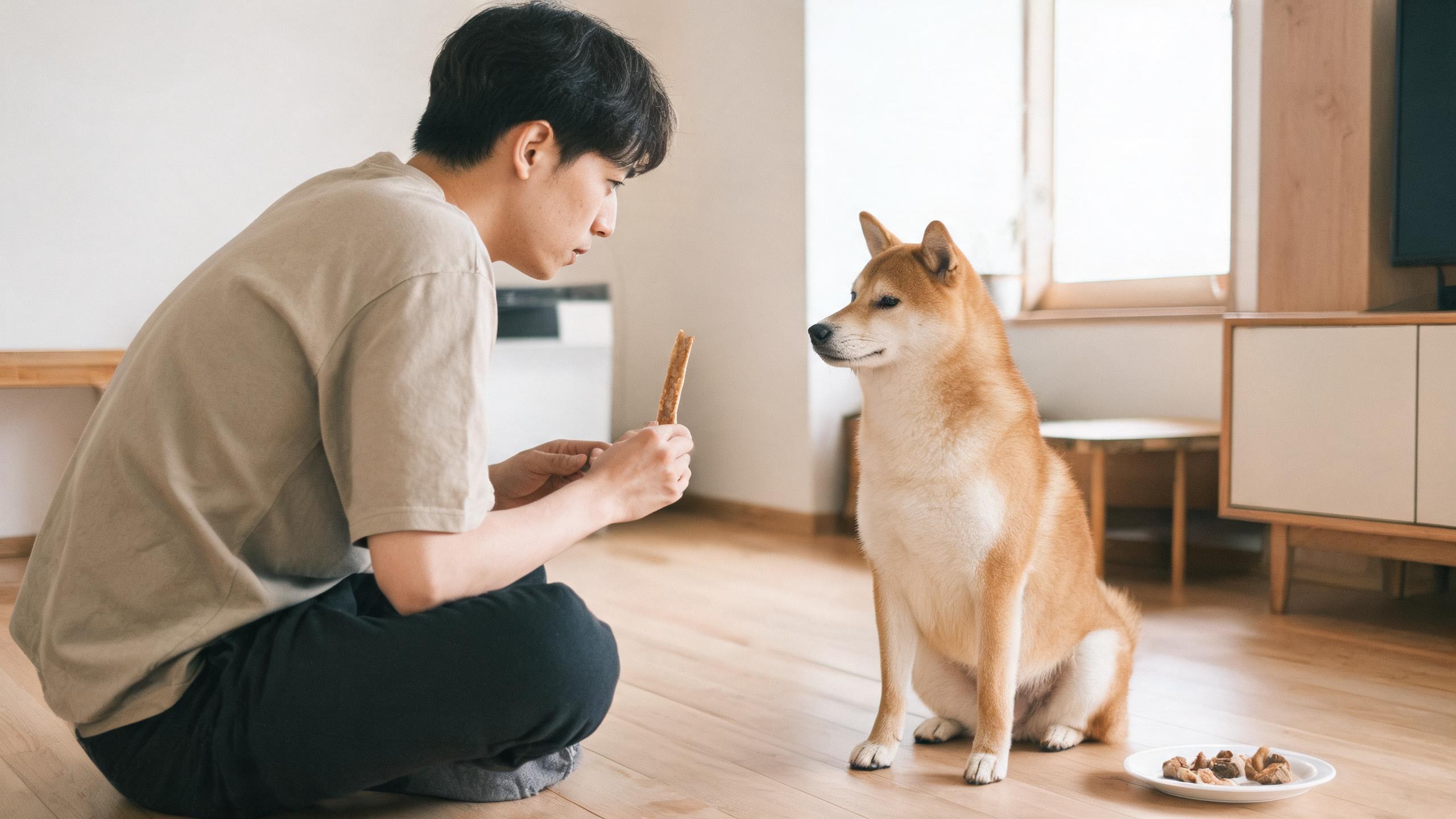 固定練習位置讓毛孩理解生活規則，呼應「狗狗拒食訓練」主題