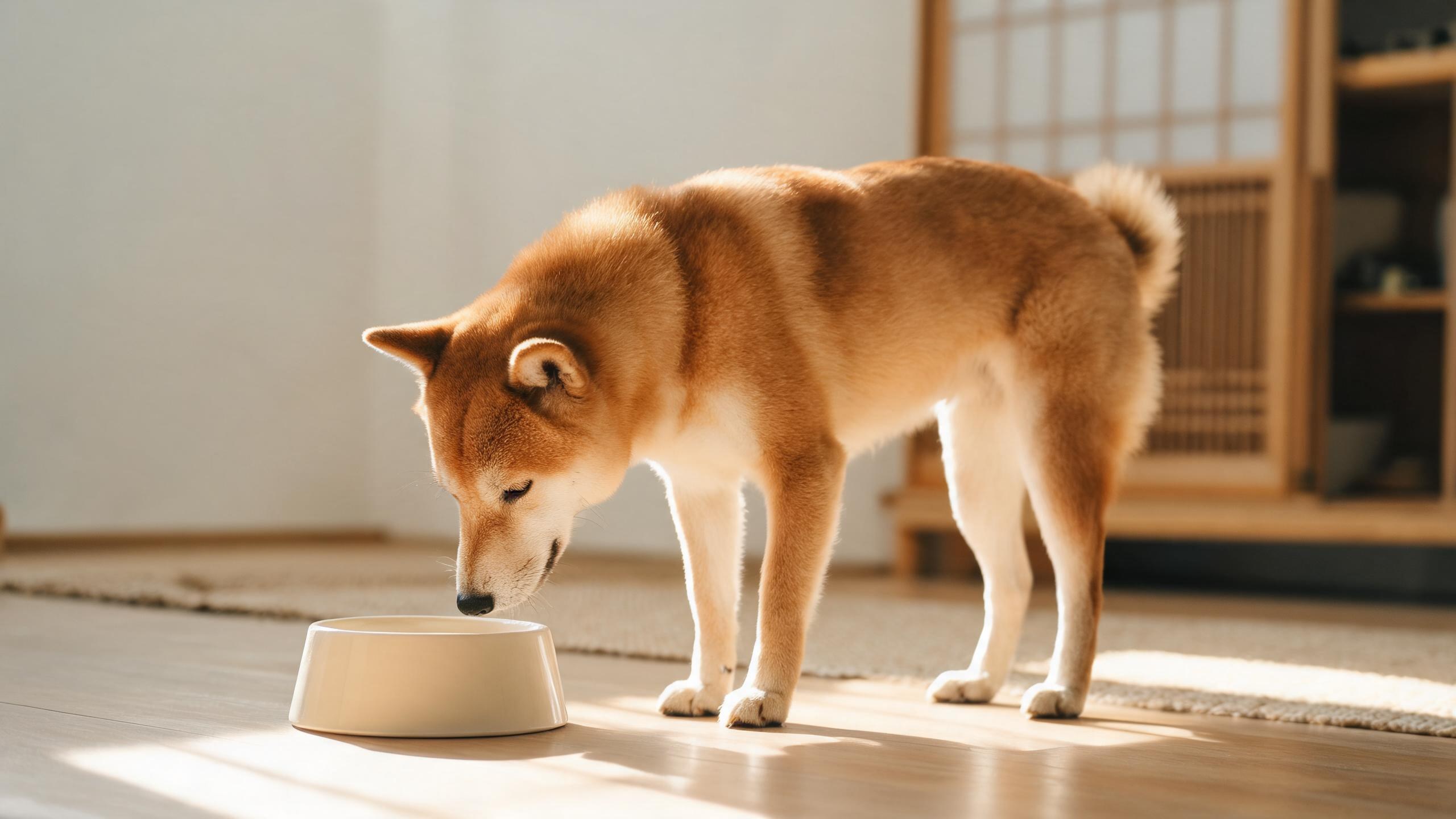 毛孩在家中停下來看主人的日常瞬間，呼應「狗狗護食」主題